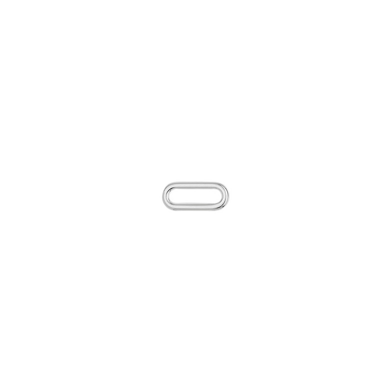 Intercalaire argenté anneau ovale plat 20x8.5mm x1  - 1