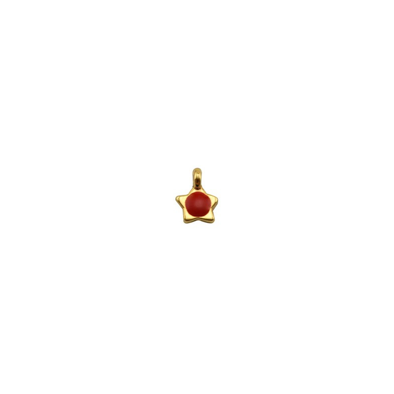Breloque étoile zamak dorée à l'or fin 24k 5.90x6.52mm x1  - 4