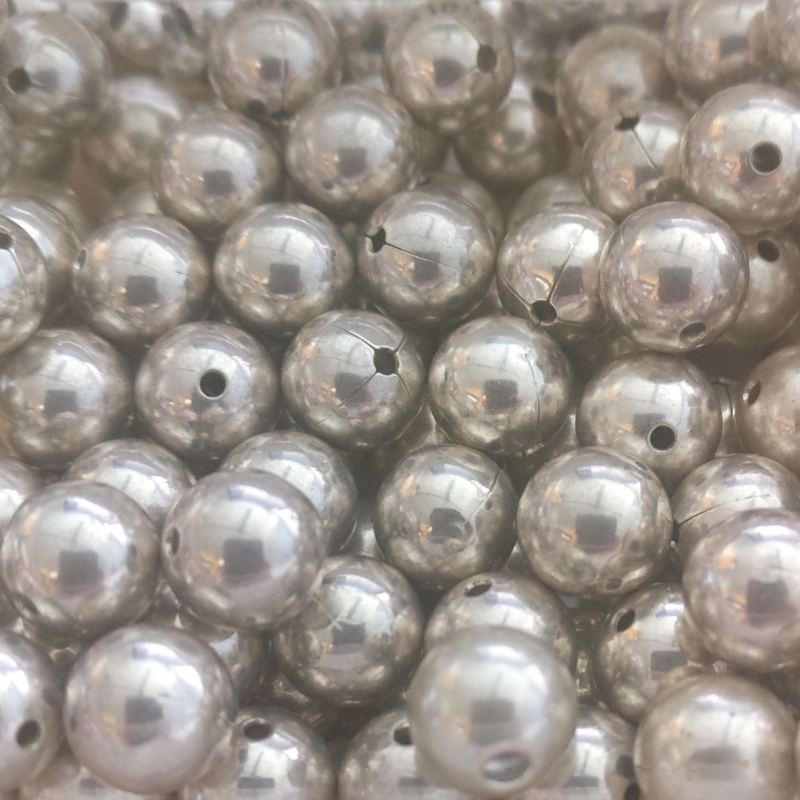 Perles rondes satinées 7mm Argent 925 x3