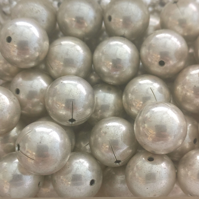 Perles rondes satinées 10mm Argent 925 x1
