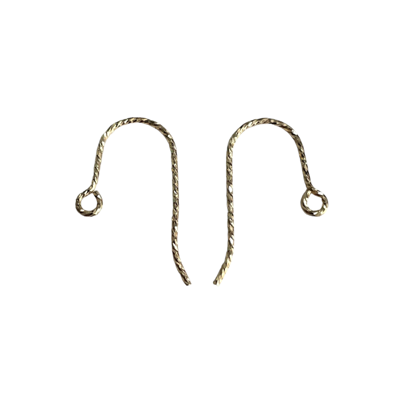 Boucles d'oreilles en Gold Filled diamantées 13.5x15mm x2