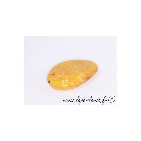Galet 37X25mm AMBRE JAUNE  - 1