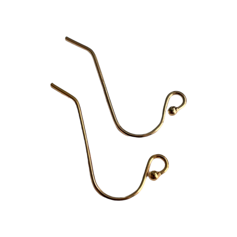 Crochet d'oreilles en "S" avec boule en Gold Filled 22x10mm x2