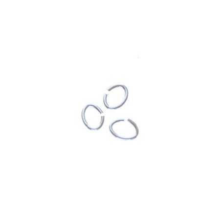 Anneau ovale 6x5mm ép. 0.9mm Argent 925 x4  - 1
