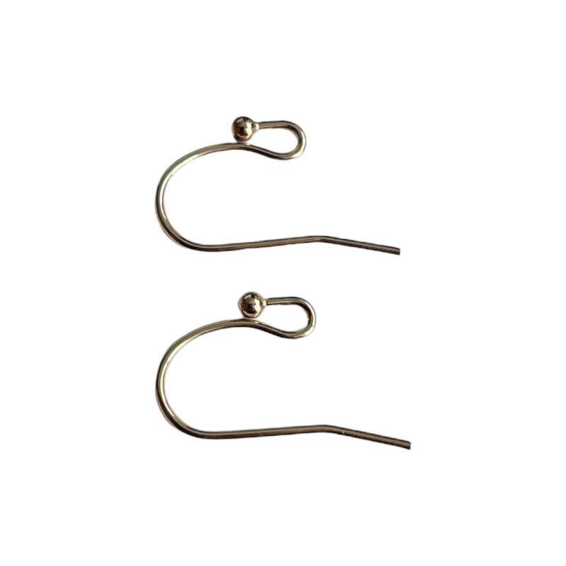 Crochet d'oreilles en "S" avec boule Gold Filled 18x10mm x2