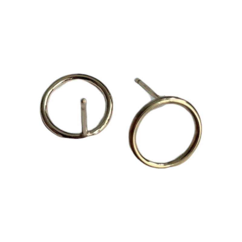 Clous d'oreilles cercles en Gold Filled 10mm x2