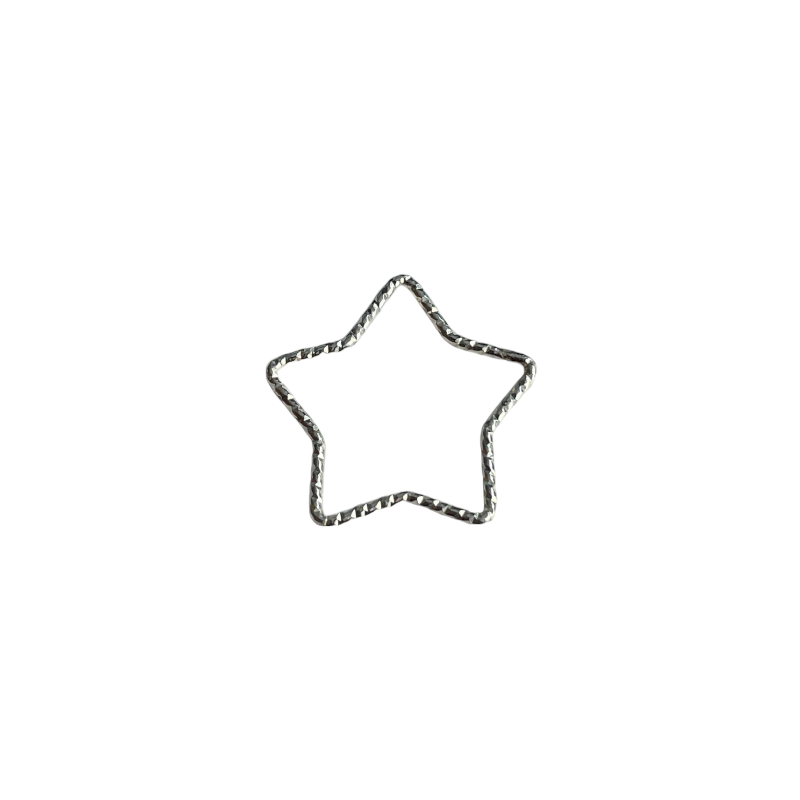 Anneau étoile diamanté en Argent 925 18mm x1