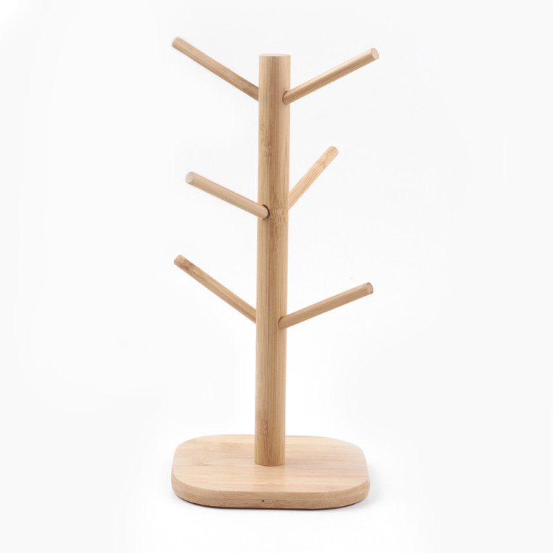 Présentoir arbre à bijoux en bois de bambou 35,5x16x16 cm