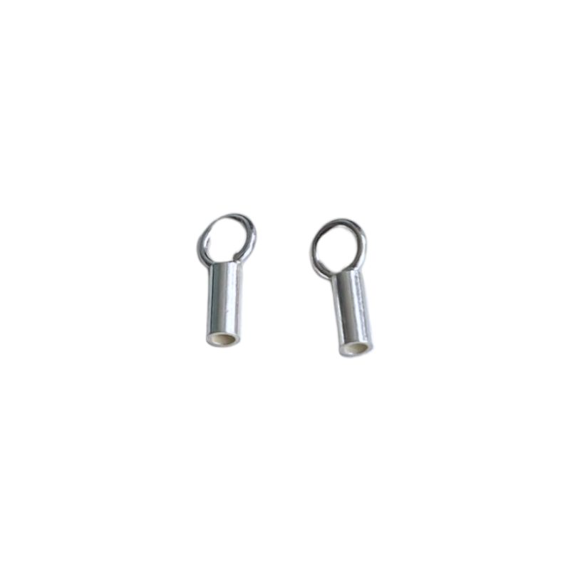 Embouts à coller pour serpentine 0.8mm Argent 925 x2