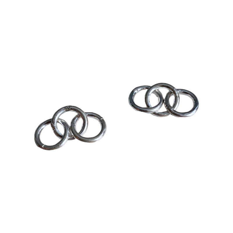 3 Anneaux soudés 6mm en Argent 925 x1