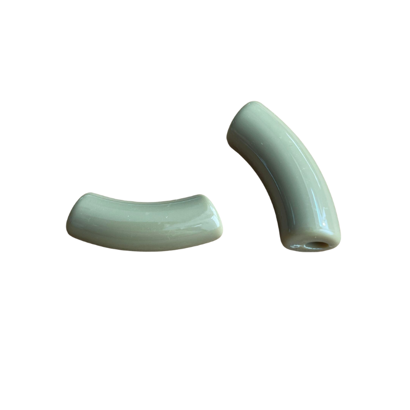 Tubes courbés en acrylique opaque 36x13.5x11.5mm x6 | 3 couleurs disponibles