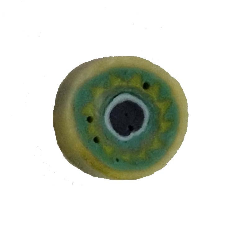 Rondelle verre de Murano Millefiori non percée  vert diam +/-5.7mm X10