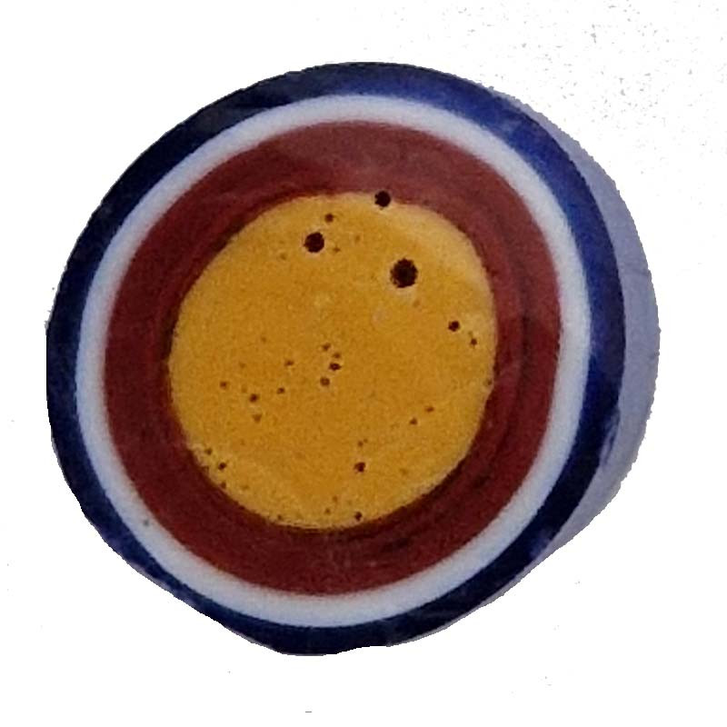 Rondelle verre de Murano Millefiori non percée jaune/rouge/bleu/blanc diam +/-6.7mm X10