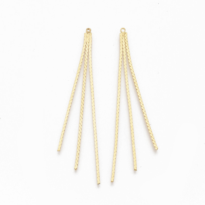 Pendentif 3 chaînes doré à l'or fin 18K - 62x3mm x1