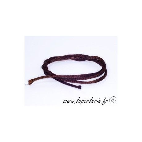 Lanière viscose 2mm MARRON FONCE x2m  - 1