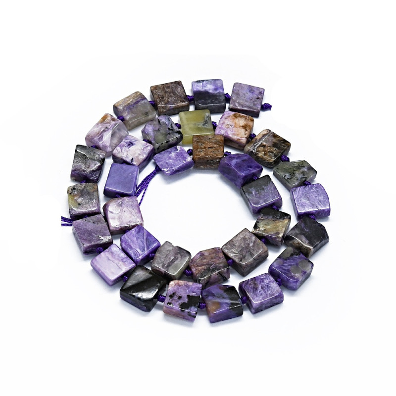 Perle de charoïte naturelle carrée 10mm x1