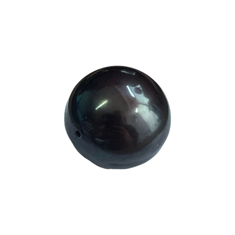 Perle de culture d'eau douce ronde irrégulière noire 11-13mm x1