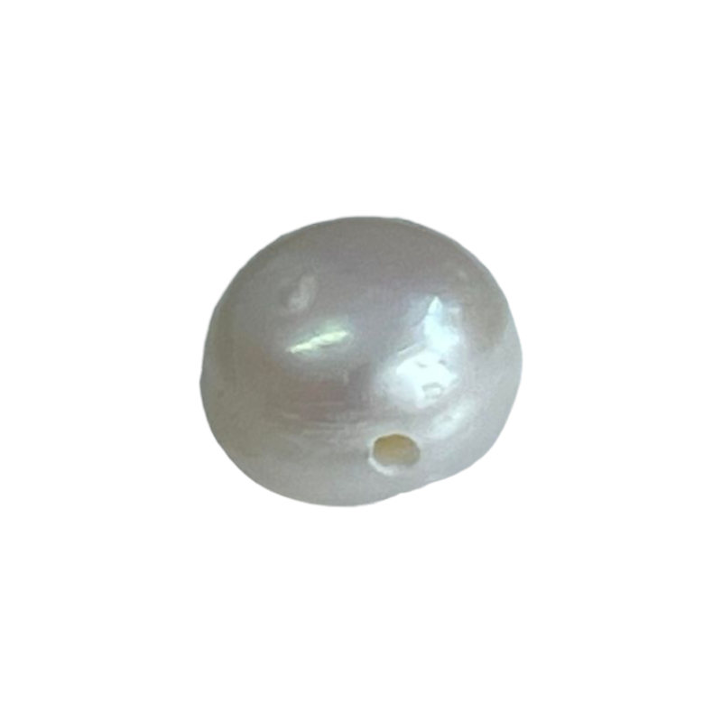 Perle de culture d'eau douce ronde aplatie irrégulière 6-8mm | 3 couleurs disponibles  x1