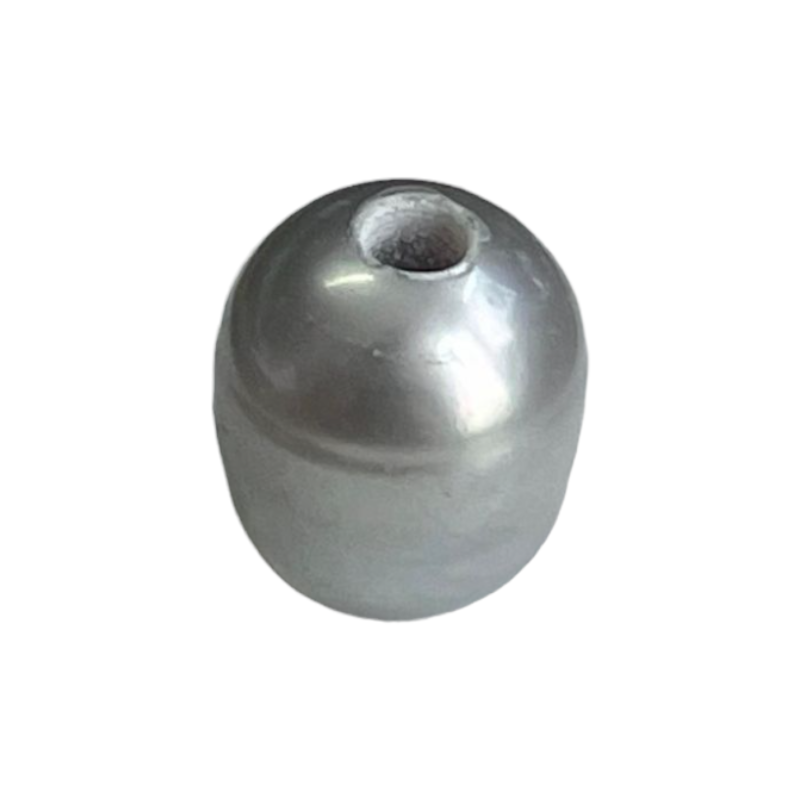 Perle de culture d'eau douce ovale irrégulier gris 8x7mm x6