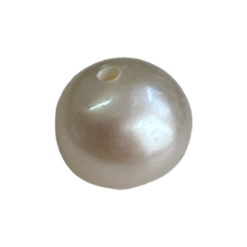 Perle de culture d'eau douce ronde irrégulière blanche 6mm x1