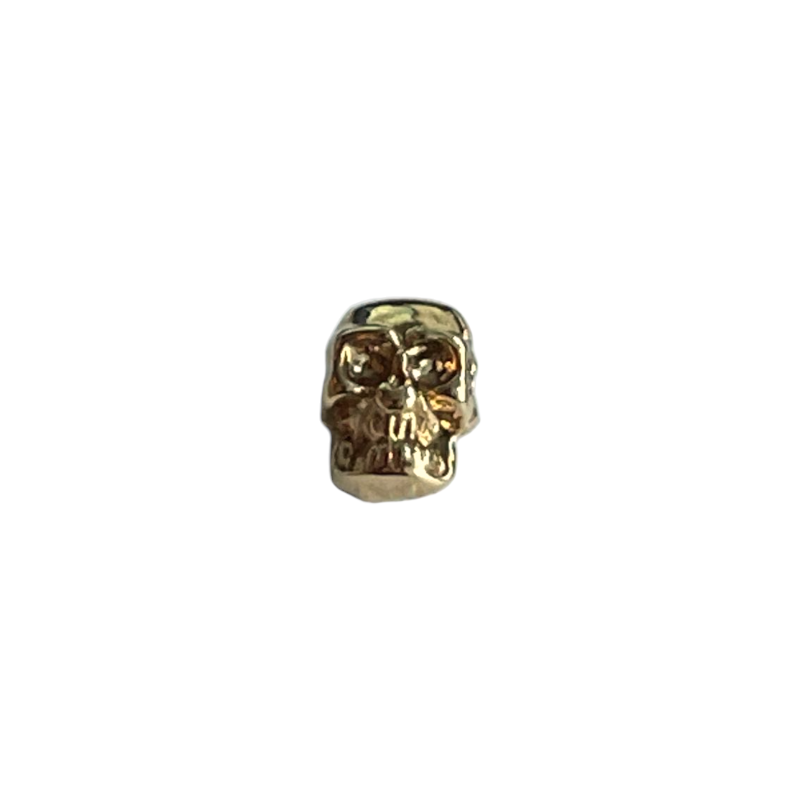 Perle skull - crâne Dorée à l'or fin 24K, 1 micron 7.2x5.4mm x1
