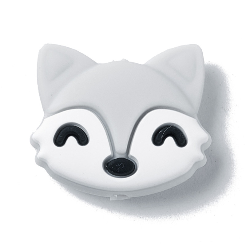 Perle renard en silicone  20x23.5x9mm - coloris au choix X1