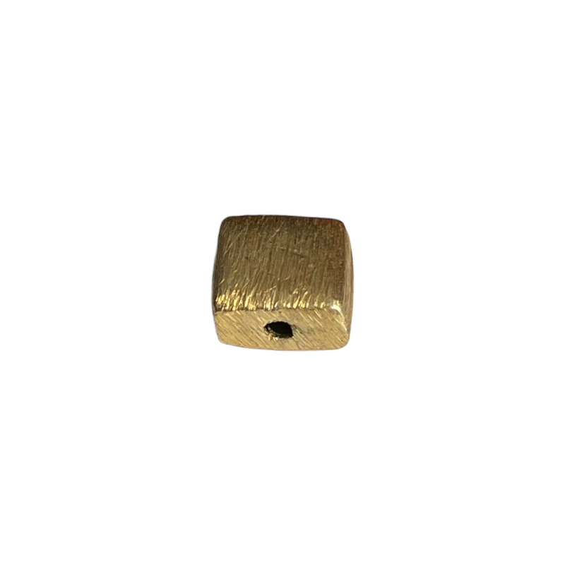 Perle carrée 8x5mm base argent 925 doré à l'or fin 18K x1
