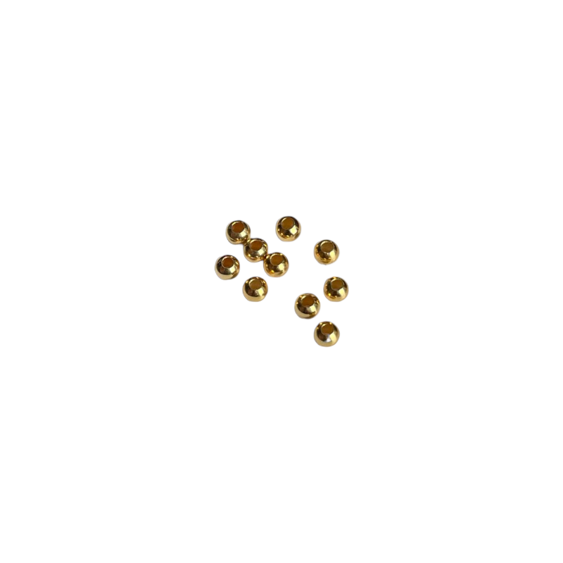Perles 2.5mm base argent 925 doré à l'or fin 18K x10
