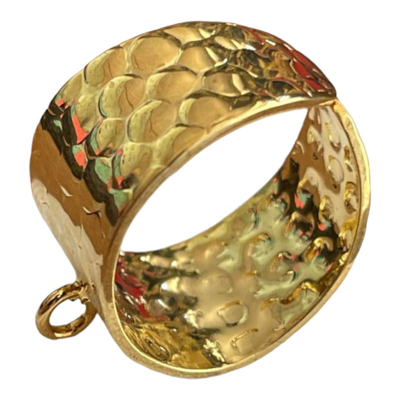 Bague surface martelée, dorée à l'or fin 24K x1