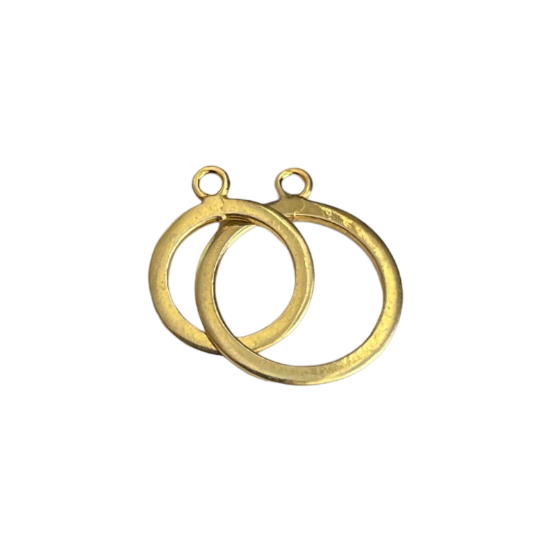 Intercalaire anneaux entrelacés 15x11mm base argent 925 doré à l'or fin 18K x1