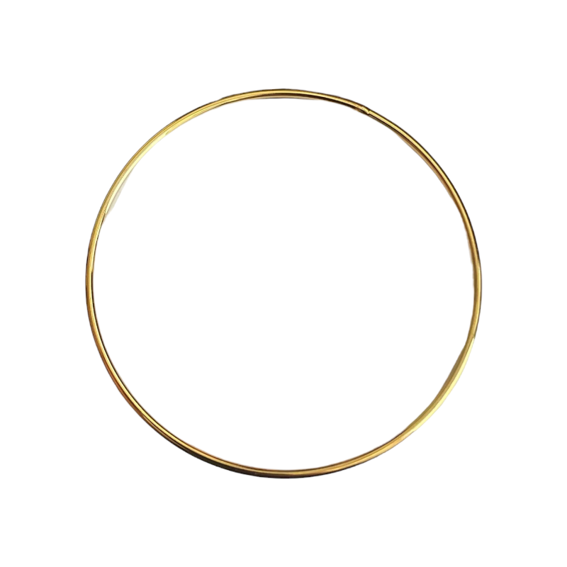 Anneau rond fermé 40mm doré à l'or fin 24K x1