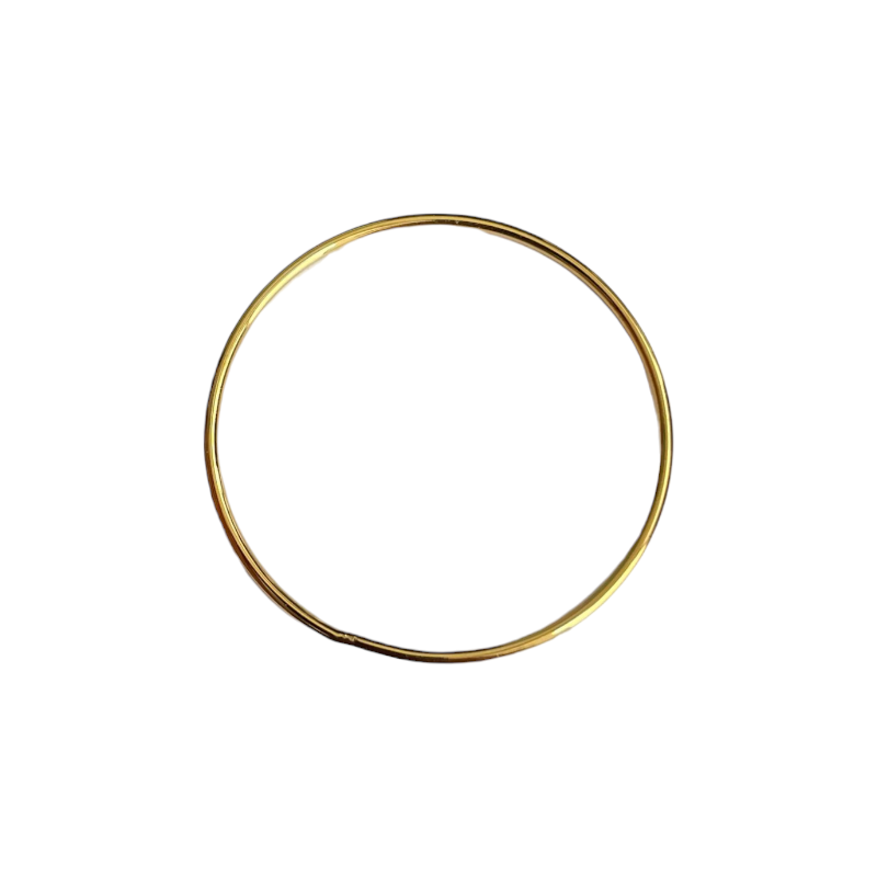 Anneau rond fermé 30mm doré à l'or fin 24K x1