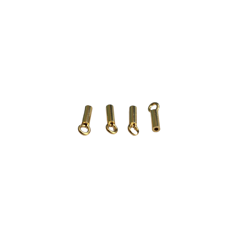 Embout à coller 9x3mm doré à l'or fin 24K x2