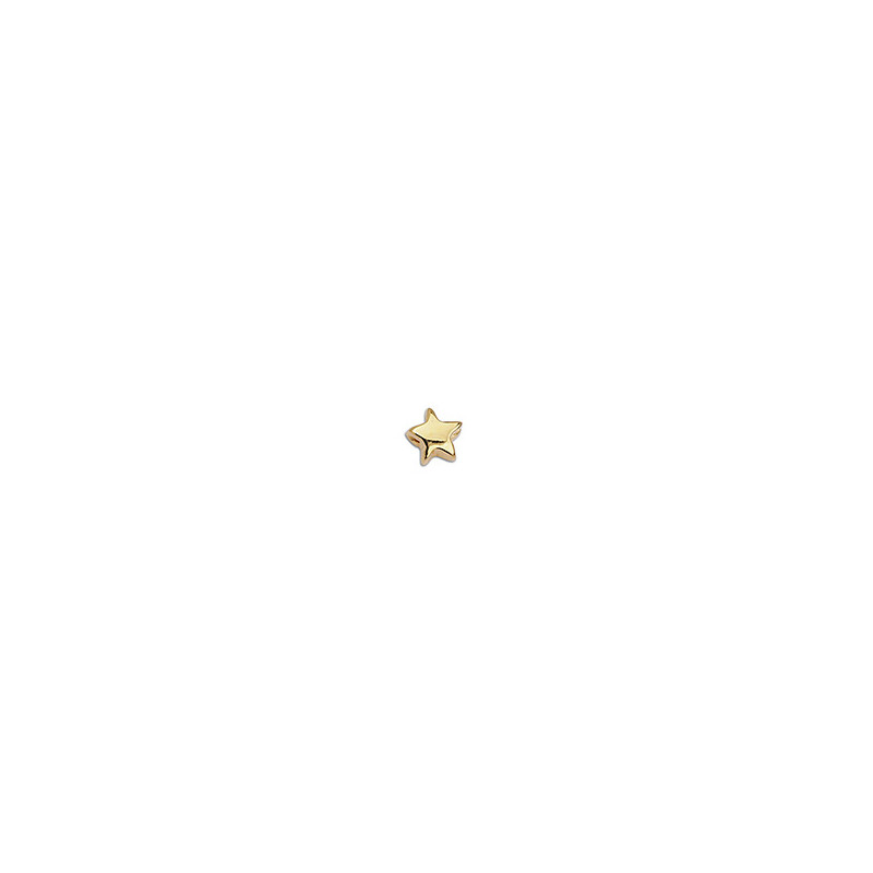 Perle étoile 7,5mm doré à l'or fin 24k x4