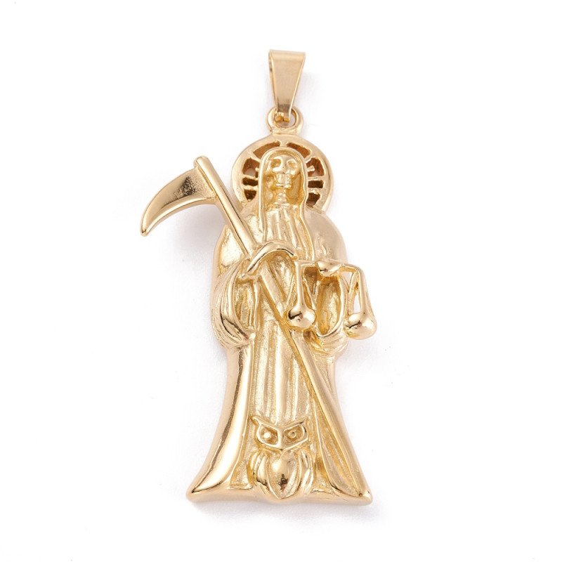 Pendentif skullman - La Mort  Acier Inoxydable doré 56x30.5x8mm x1
