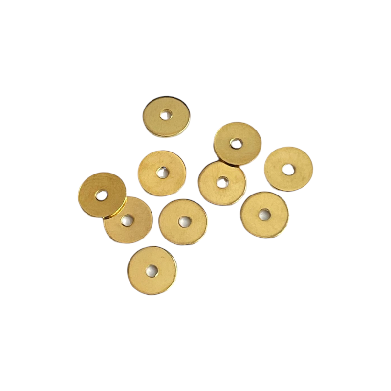 Perles rondelles heishi 6mm doré à l'or fin 24K x10