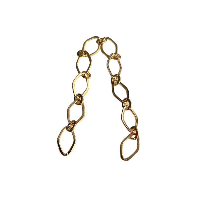 Chaîne grand maillon plat ovale en laiton finition dorée x1m