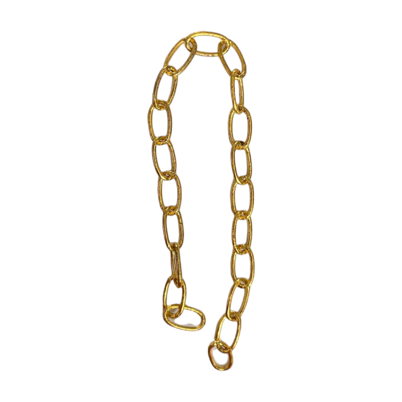 Chaîne forçat maillon fin ovale 5.7x3.2mm en laiton doré x1m