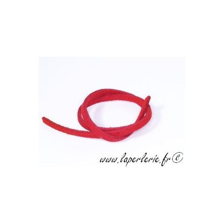 Lanière simili daim 3X1mm ROUGE x2m  - 1