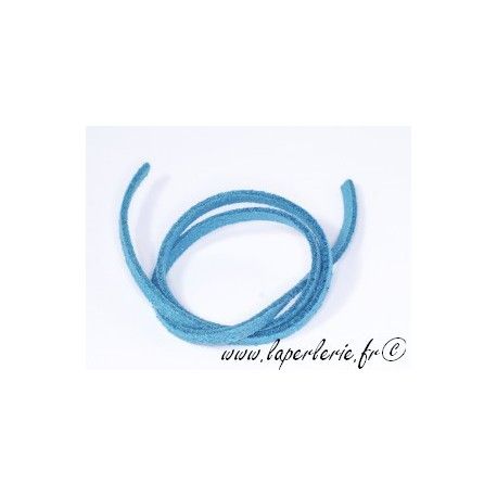 Lanière simili daim 3X1mm TURQUOISE x2m  - 1