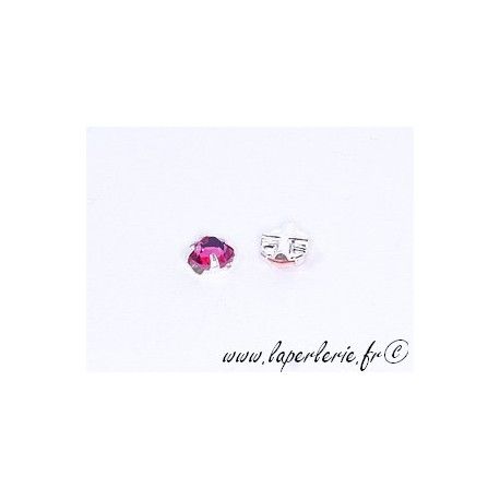 Strass à coudre 4mm FUSCHIA x10  - 1