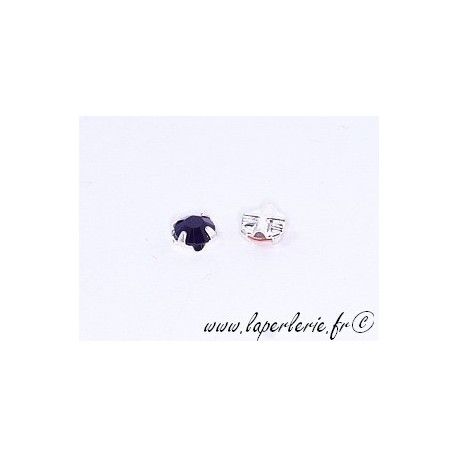 Strass à coudre 4mm JET x10  - 1