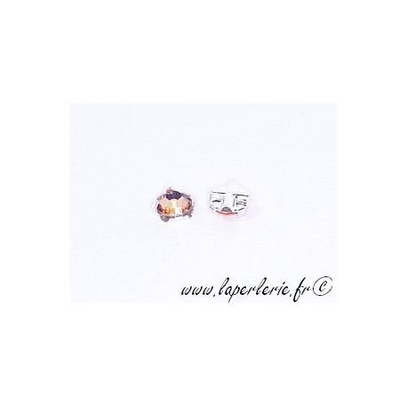 Strass à coudre 4mm LIGHT COLORADO TOPAZ x10  - 1