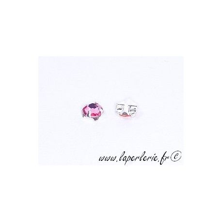 Strass à coudre 4mm ROSE x10  - 1