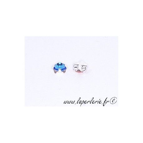 Strass à coudre 4mm SAPPHIRE x10  - 1