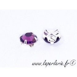 Strass à coudre 6mm AMETHYST x5