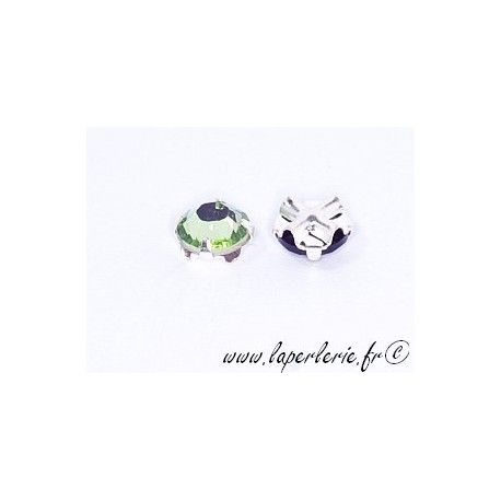 Strass à coudre 6mm PERIDOT x5  - 1