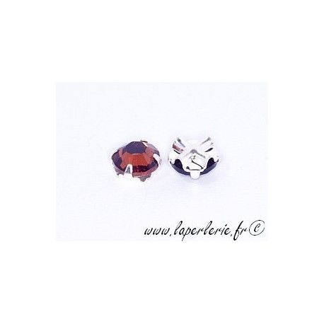 Strass à coudre 6mm SMOKED TOPAZ x5  - 1