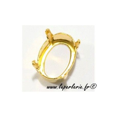 Griffe cabochon ovale 4120 18X13mm DORE  - 1