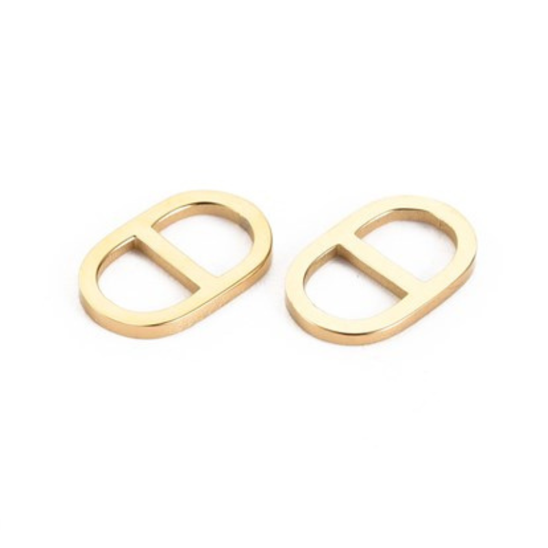 Intercalaire maille marine en acier inoxydable doré 10.8x7mm x1